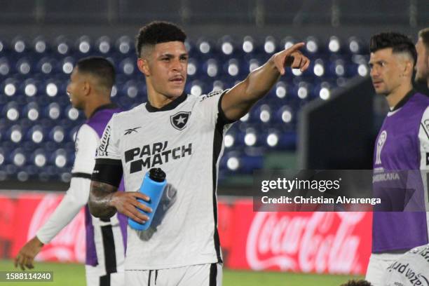 Luis Henrique of Botafogo celebrates after a Copa CONMEBOL Sudamericana 2023 round of sixteen second leg match between Guarani and Botafogo at...