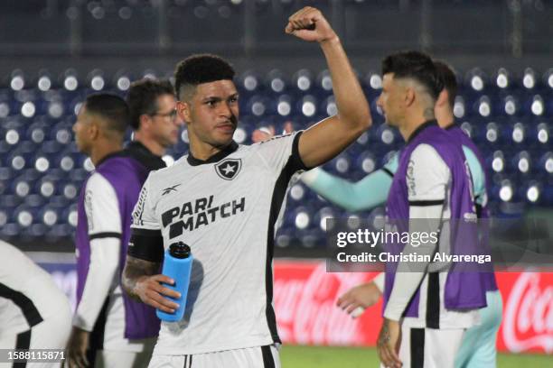 Luis Henrique of Botafogo celebrates after a Copa CONMEBOL Sudamericana 2023 round of sixteen second leg match between Guarani and Botafogo at...