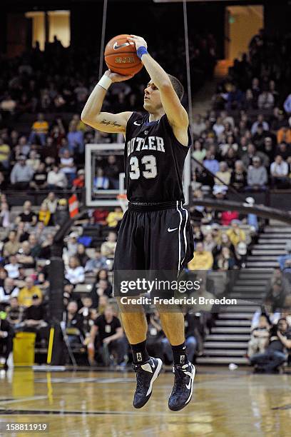 Chase Stigall of the Butler Bulldogs plays against the Vanderbilt Commodores at Memorial Gym on December 29, 2012 in Nashville, Tennessee.