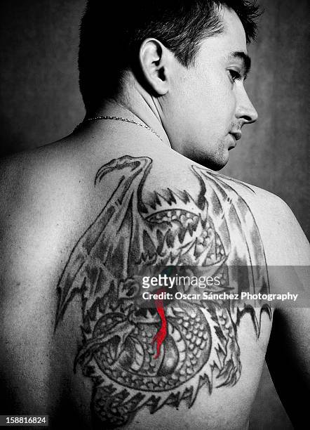 tatoo - white dragon tattoo stock pictures, royalty-free photos & images