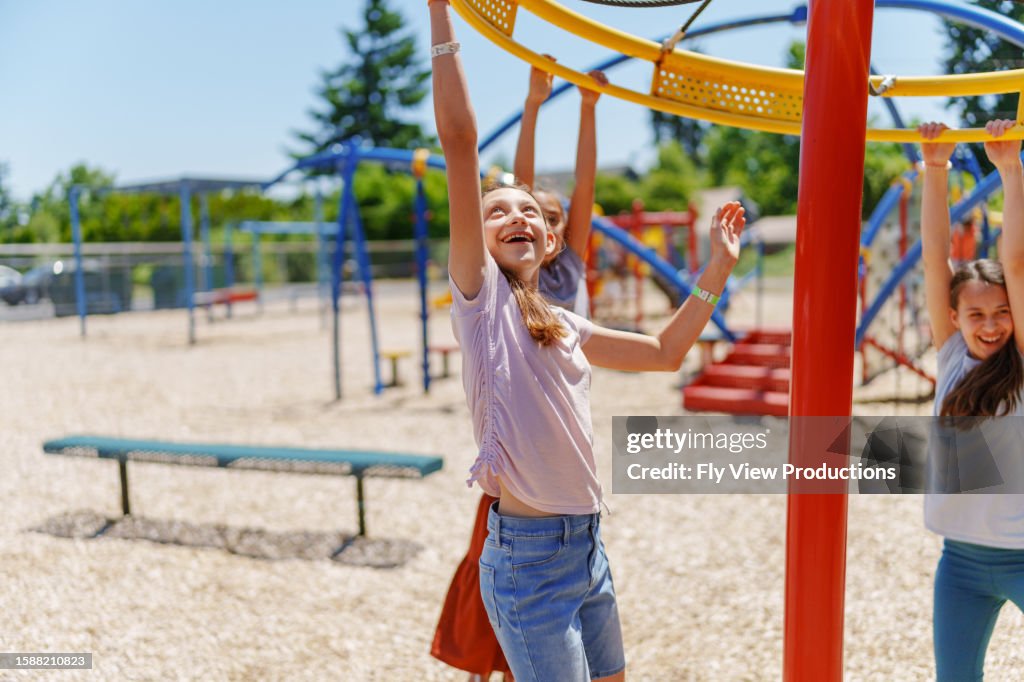 Tween Weekend Fun Tween Girls Having Fun During School Recess High-Res Stock Photo ...
