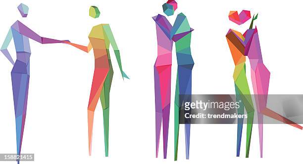 コンセプトの多角形の人々 - 性交点のイラスト素材／クリップアート素材／マンガ素材／アイコン素材