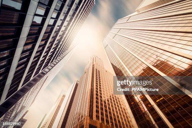 office skysraper in the sun - skyscraper background stock pictures, royalty-free photos & images