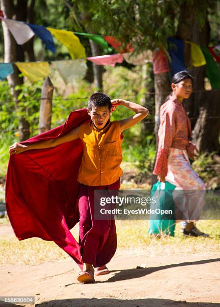 The village Chimi Lhakhang in the Punakha Valley with its temple, monastery is renowned for its fertility blessings, phallus or penis symbols, where...