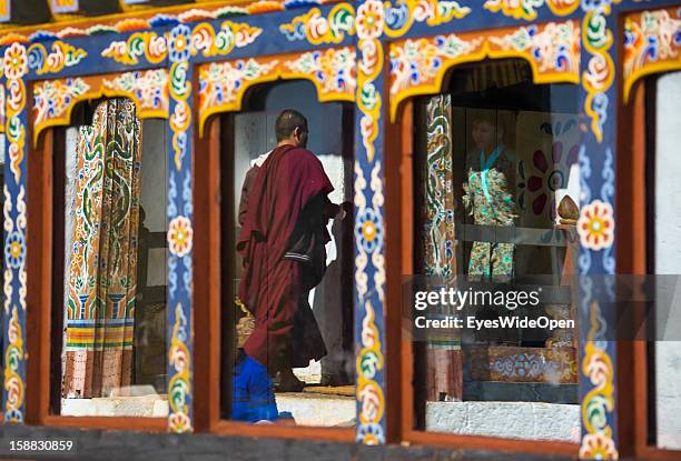 The village Chimi Lhakhang in the Punakha Valley with its temple, monastery is renowned for its fertility blessings, phallus or penis symbols, where...