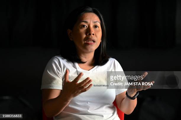This photo taken on July 28, 2023 shows filmmaker Sheryl Rose Andes, who directed the new documentary "Maria" on women left behind by former...