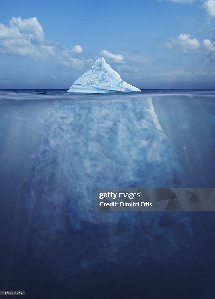Floating iceberg, showing its size under water