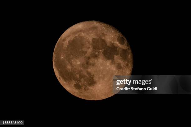 The Sturgeon Super Moon is seen on August 2, 2023 in Turin, Italy. This is the first of two super moons in the month of August, with the end of the...