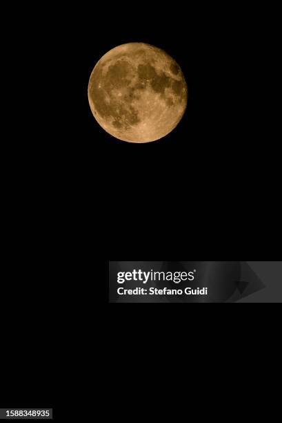 The Sturgeon Super Moon is seen on August 2, 2023 in Turin, Italy. This is the first of two super moons in the month of August, with the end of the...