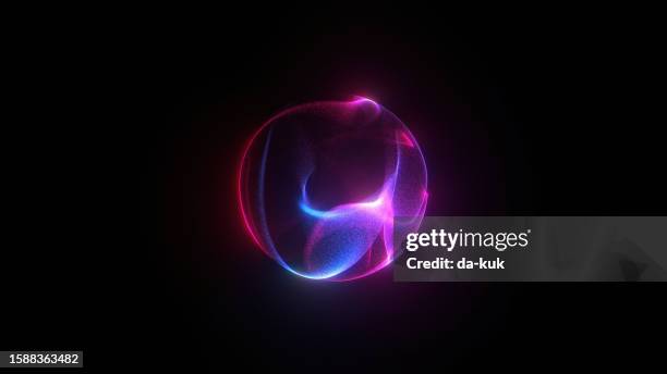 futuristic energy sphere on black background representing ai and future technologies . 3d design element - data sphere stock pictures, royalty-free photos & images