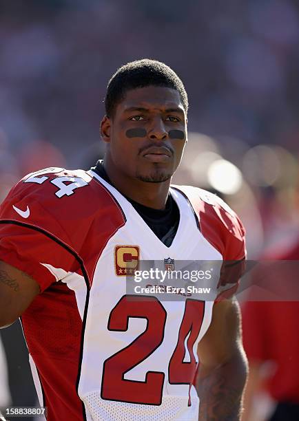 Adrian Wilson of the Arizona Cardinals stands on the sidelines before their game against the San Francisco 49ers at Candlestick Park on December 30,...