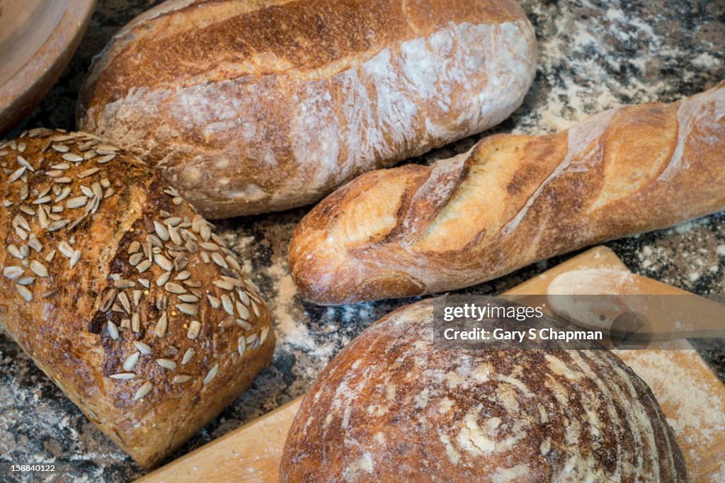 Various artisan breads