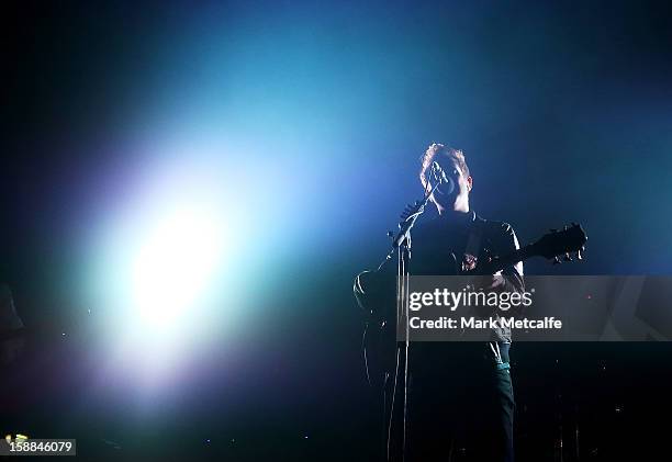 Alex Trimble of Two Door Cinema Club performs live on stage at The Falls Music and Arts Festival on December 31, 2012 in Lorne, Australia.