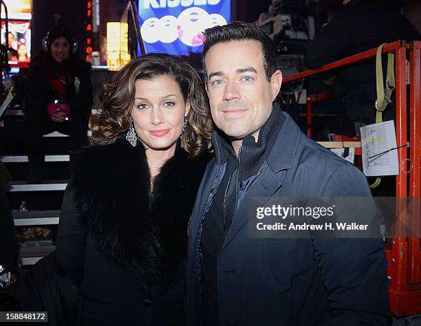 Bridget Moynahan and Carson Daly attend the New Year's Eve 2013 with Carson Daly in Times Square on December 31, 2012 in New York City.