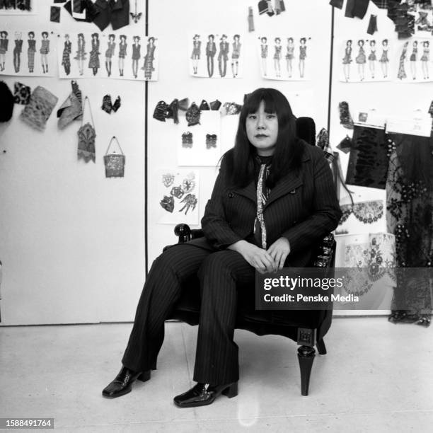 Fashion designer Anna Sui poses for a portrait in New York City circa April 1997.