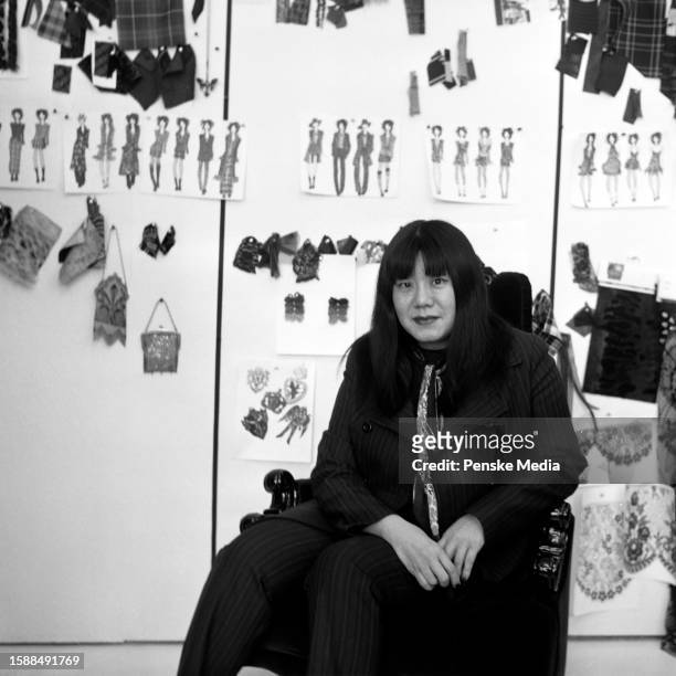 Fashion designer Anna Sui poses for a portrait in New York City circa April 1997.