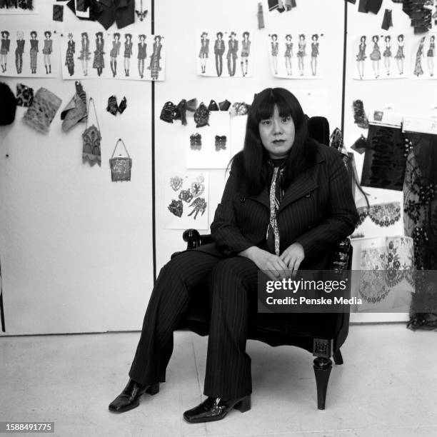 Fashion designer Anna Sui poses for a portrait in New York City circa April 1997.