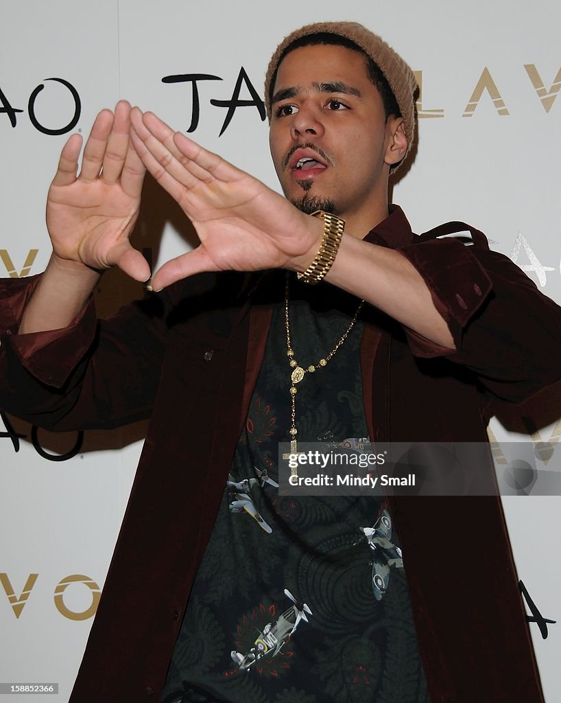J. Cole Rings In The New Year At Tao Nightclub