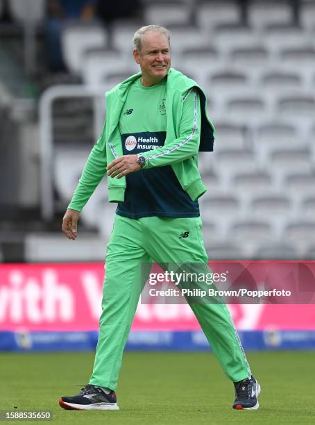 Tom Moody of Oval Invincibles looks on before The Hundred match between London Spirit Men and Oval Invincibles Men at Lord's Cricket Ground on August...