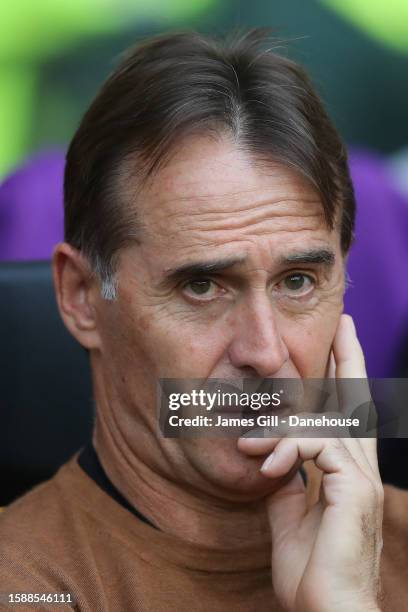 Julen Lopetegui, manager of Wolverhampton Wanderers, during the pre-season friendly match between Wolverhampton Wanderers and Luton Town at Molineux...