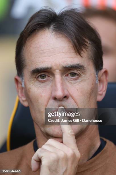 Julen Lopetegui, manager of Wolverhampton Wanderers, during the pre-season friendly match between Wolverhampton Wanderers and Luton Town at Molineux...