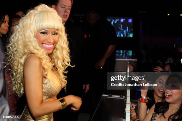 Nicki Minaj performs at New Year's Eve At PURE Nightclub on December 31, 2012 in Las Vegas, Nevada.