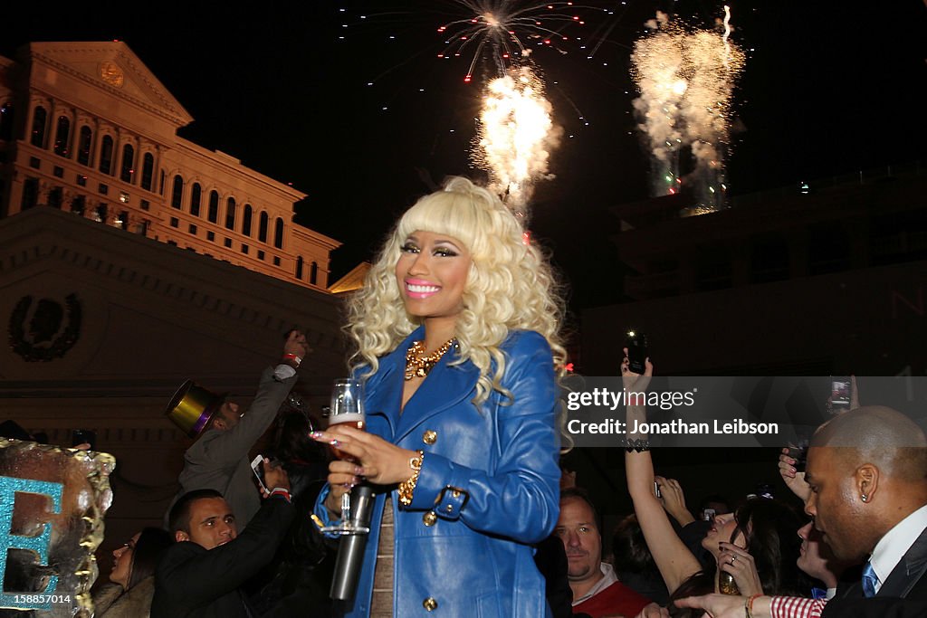 Nicki Minaj Celebrates New Year's Eve At PURE Nightclub