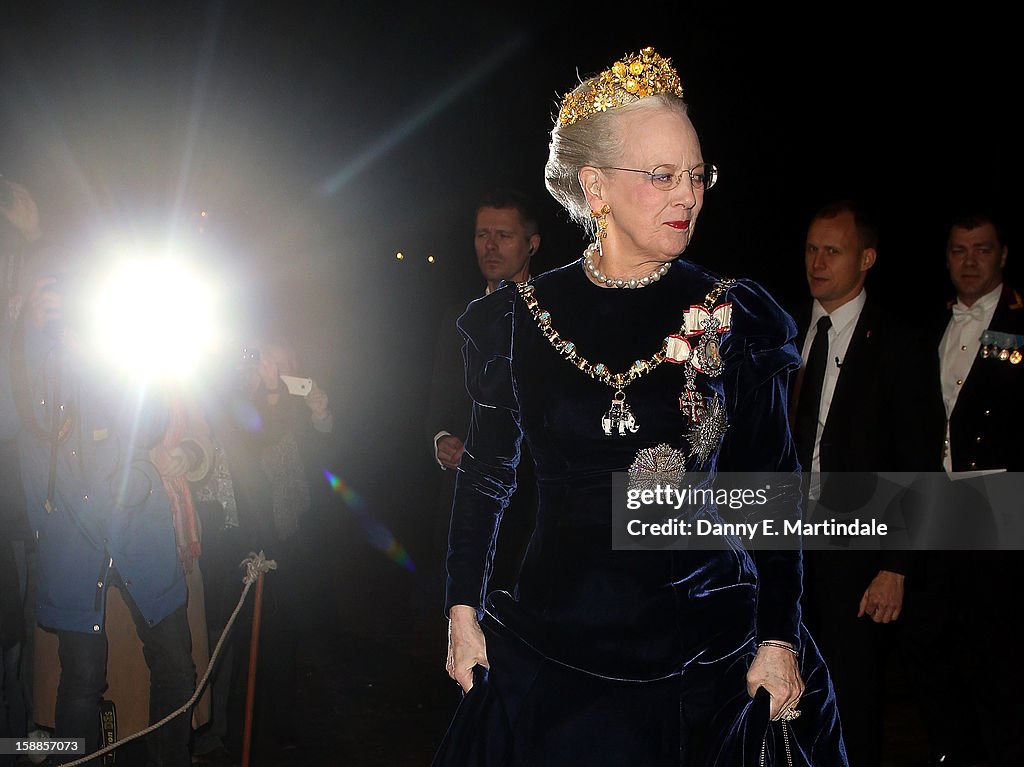 Queen Margrethe Hosts New Year's Banquet.