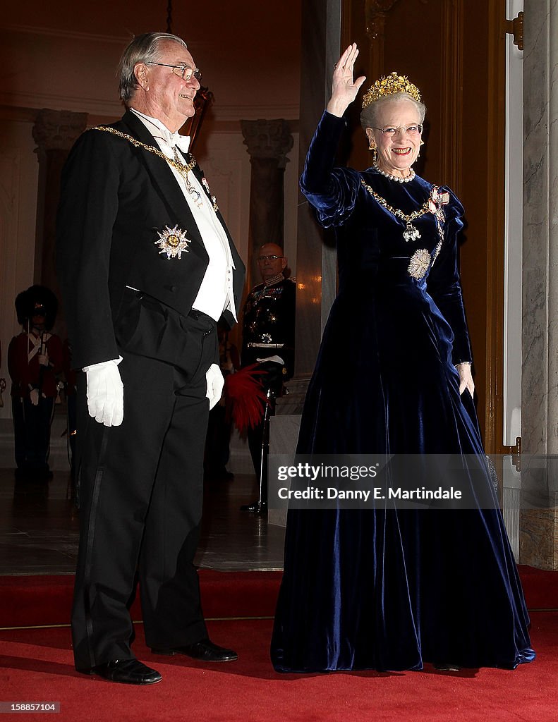 Queen Margrethe Hosts New Year's Banquet.