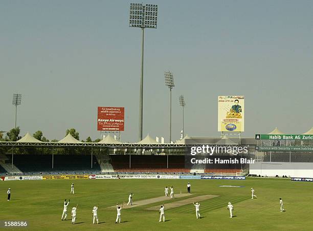 Glenn McGrath of Australia traps Younis Khan of Pakistan LBW during day three of the Third Test between Pakistan and Australia played at Sharjah...