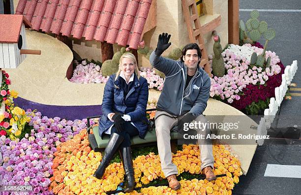 Host Carter Oosterhouse participates in the 124th Tournamernt of Roses Parade on January 1, 2013 in Pasadena, California.