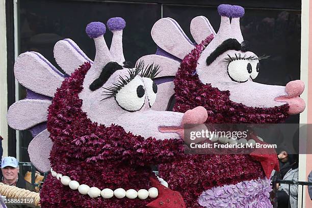 Float on the parade route during the 124th Rose Parade Presented By Honda on January 1, 2013 in Pasadena, California.