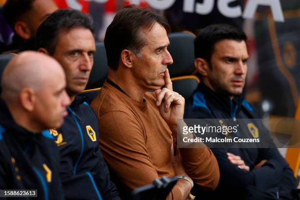 Wolverhampton Wanderers manager Julen Lopetegui looks on during the Pre-Season Friendly between Wolverhampton Wanderers and Luton Town at Molineux on...