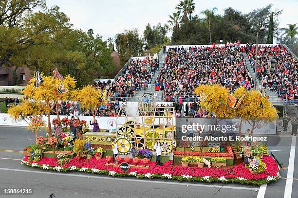 The Nurses' Float participates in the 124th Tournamernt of Roses Parade on January 1, 2013 in Pasadena, California.