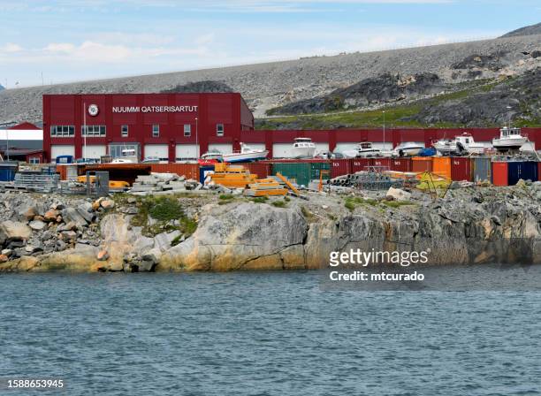 nuuk fire department - main fire station, nuuk, greenland - nuuk greenland stock pictures, royalty-free photos & images
