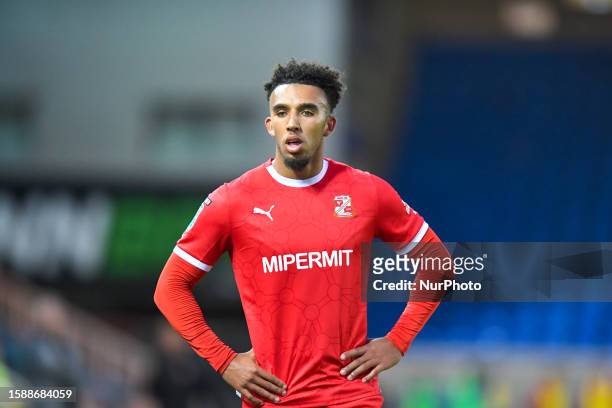 Remeao Hutton during the Carabao Cup First Round match between Peterborough and Swindon Town at London Road, Peterborough on Tuesday 8th August 2023.