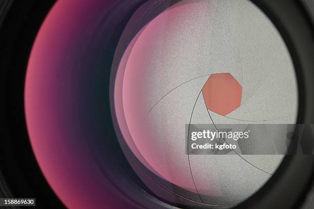 camera lens close-up - aperture stock pictures, royalty-free photos & images