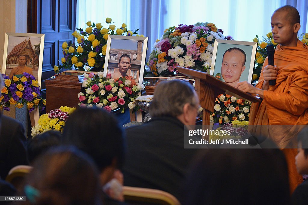 Mourners Pay Their Respects At The Funerals Of Three Thai Buddhist Monks Killed On Christmas Eve