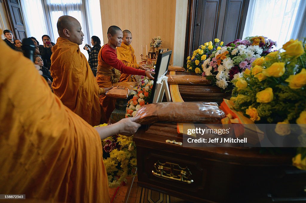 Mourners Pay Their Respects At The Funerals Of Three Thai Buddhist Monks Killed On Christmas Eve
