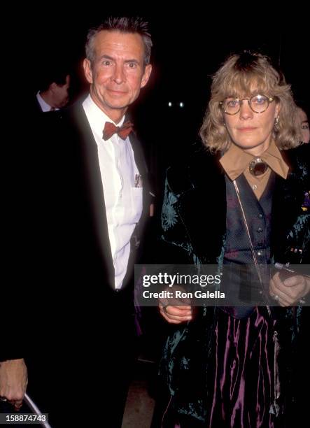 Actor Anthony Perkins and wife Berry Berenson attend the Seventh Annual American Cinema Awards on January 27, 1990 at Beverly Hilton Hotel in Beverly...