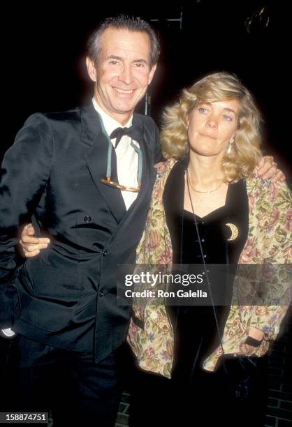 Actor Anthony Perkins and wife Berry Berenson attend the "History of Hollywood" Costume Exhibition on December 3, 1987 at Natural History Museum of...