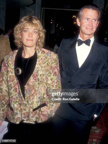 Actor Anthony Perkins and wife Berry Berenson attend the Fourth Annual American Cinema Awards on January 9, 1987 at Beverly Wilshire Hotel in Beverly...