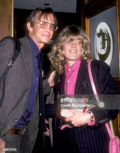 Actor Anthony Perkins and wife Berry Berenson on January 15, 1981 dine at Chasen's Restaurant in Beverly Hills, California.