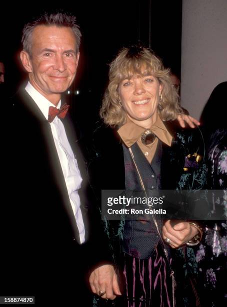 Actor Anthony Perkins and wife Berry Berenson attend the Seventh Annual American Cinema Awards on January 27, 1990 at Beverly Hilton Hotel in Beverly...