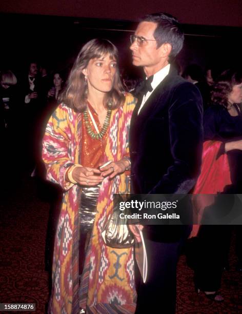 Actor Anthony Perkins and wife Berry Berenson attend the Fifth Annual American Film Institute Lifetime Achievement Award Salute to Bette Davis on...