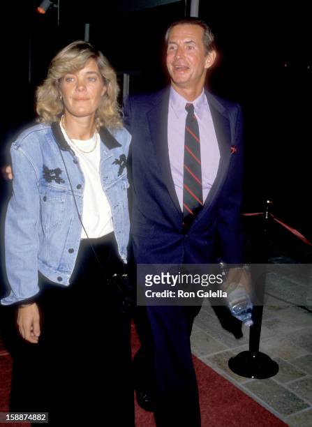 Actor Anthony Perkins and wife Berry Berenson attend the "Dancers" Century City Premiere on October 7, 1987 at AMC Center 14 Theatres in Century...