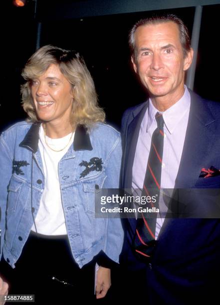 Actor Anthony Perkins and wife Berry Berenson attend the "Dancers" Century City Premiere on October 7, 1987 at AMC Center 14 Theatres in Century...