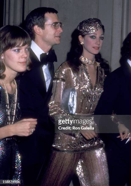 Actor Anthony Perkins, wife Berry Berenson and actress Marisa Berenson attend The Metropolian Museum of Art's Costume Institute Gala Exhibition of...