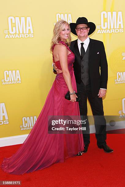 Becca Lawrence and Tracy Lawrence attend the 46th annual CMA Awards at the Bridgestone Arena on November 1, 2012 in Nashville, Tennessee.