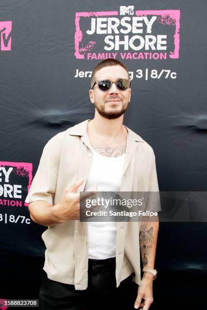 Vinny Guadagnino attends MTV's Jersey Shore Family Vacation NYC Premiere Party at Hard Rock Hotel New York on August 02, 2023 in New York City.